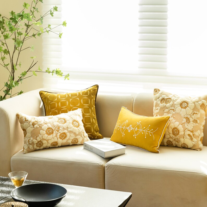 Kapok Jacquard Decorative Throw Pillow Cover Modern Home Etsy