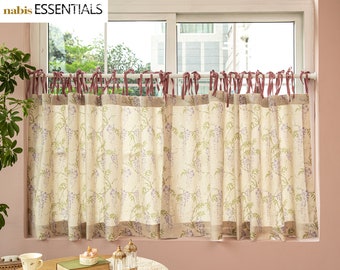 Floral Printed Drapery Curtain Floral Pattern Cafe Curtain Kitchen Curtain Bathroom Curtain Cafe Curtain Custom Living Room Curtain