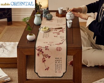 Art Print Oriental Table Runner Custom Size Floral Table Runner Unique Holiday Gift Kitchen Home Decor Tea Table Centerpiece Handmade