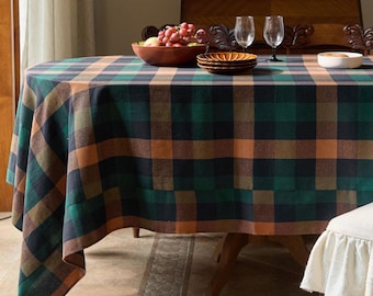 Custom Yarn Dyed Plaid Tablecloth, Farmhouse Dining Room Decor, Table Setting Gift