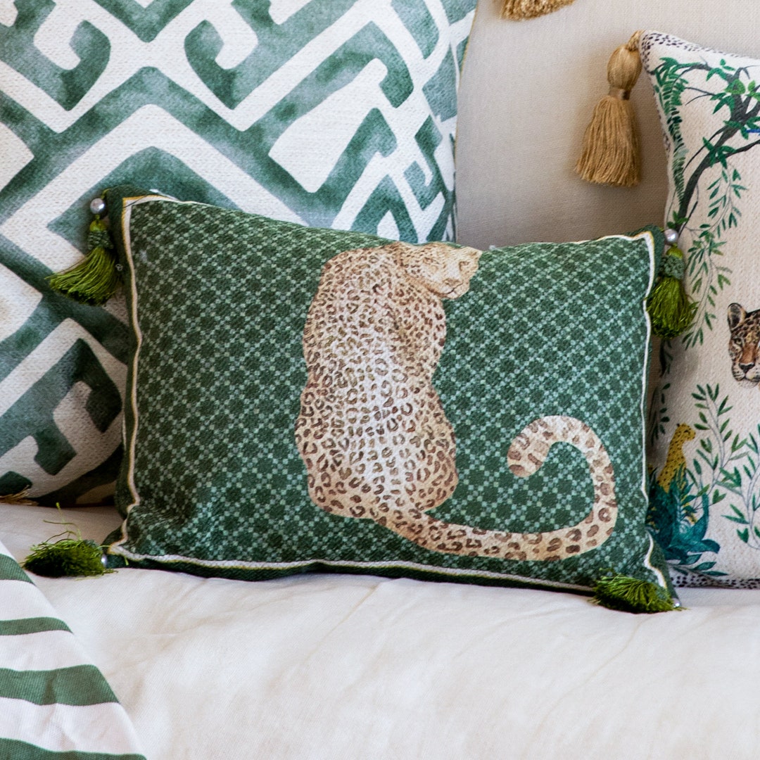 Leopard Throw Pillow Cover Cheetah Lumbar Pillowcase Leopard Etsy