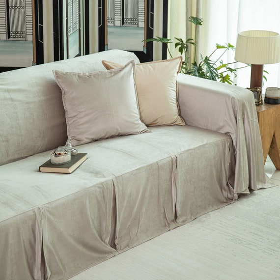 Fodera per divano grigio piccione Fodera per divano divanetto in velluto Fodera  per divano su misura Fodera personalizzata per qualsiasi protezione per  mobili per divano Extra Large -  Italia