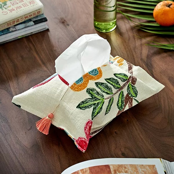Linen Tissue Box Cover Etsy