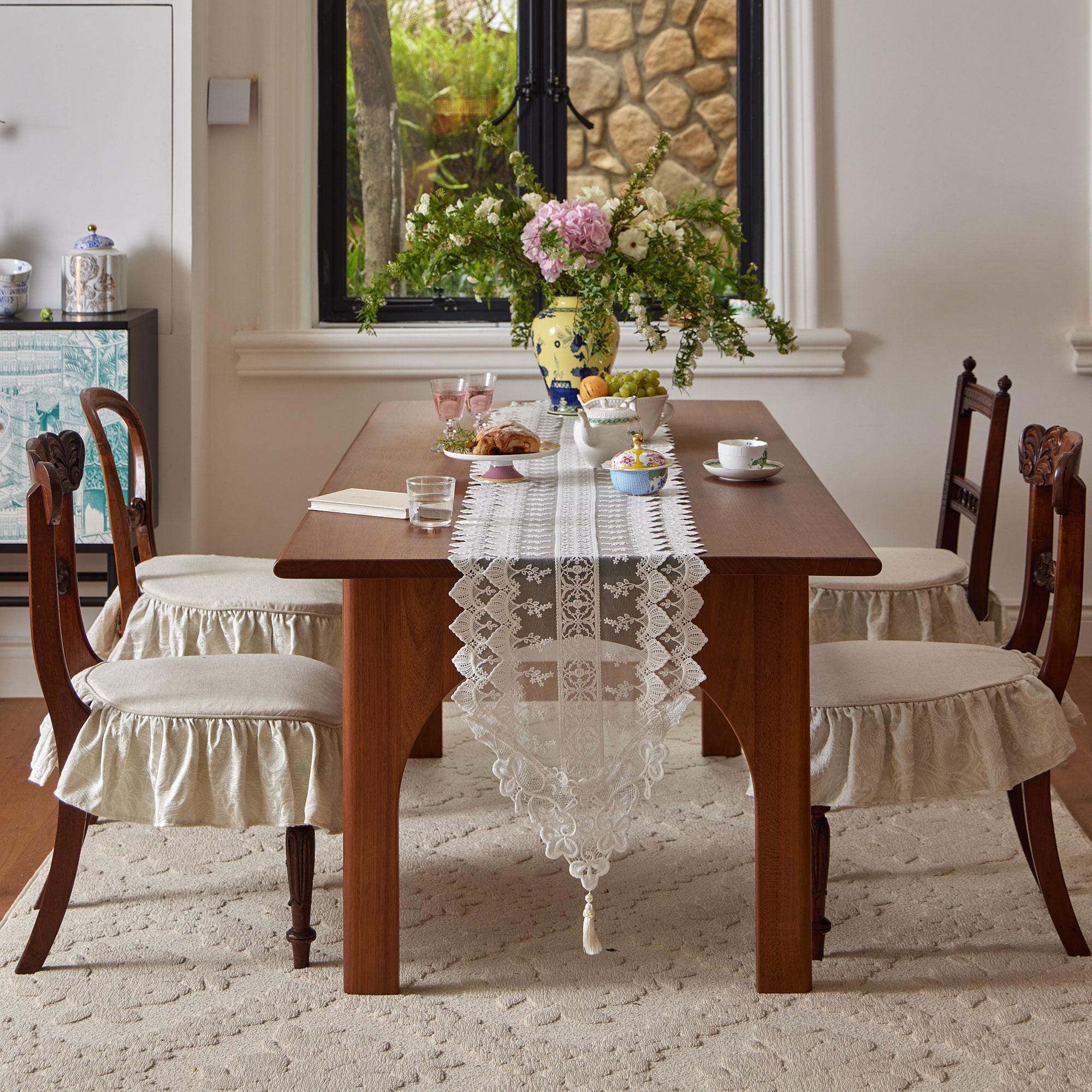 Chemin De Table En Dentelle Brodée 100 % Coton, Dentelle Blanche Française Pour Mariage, Nappe Pour Baby Shower, Pièce Maîtresse De Mariage, Cadeau Pour Hôtesse - France