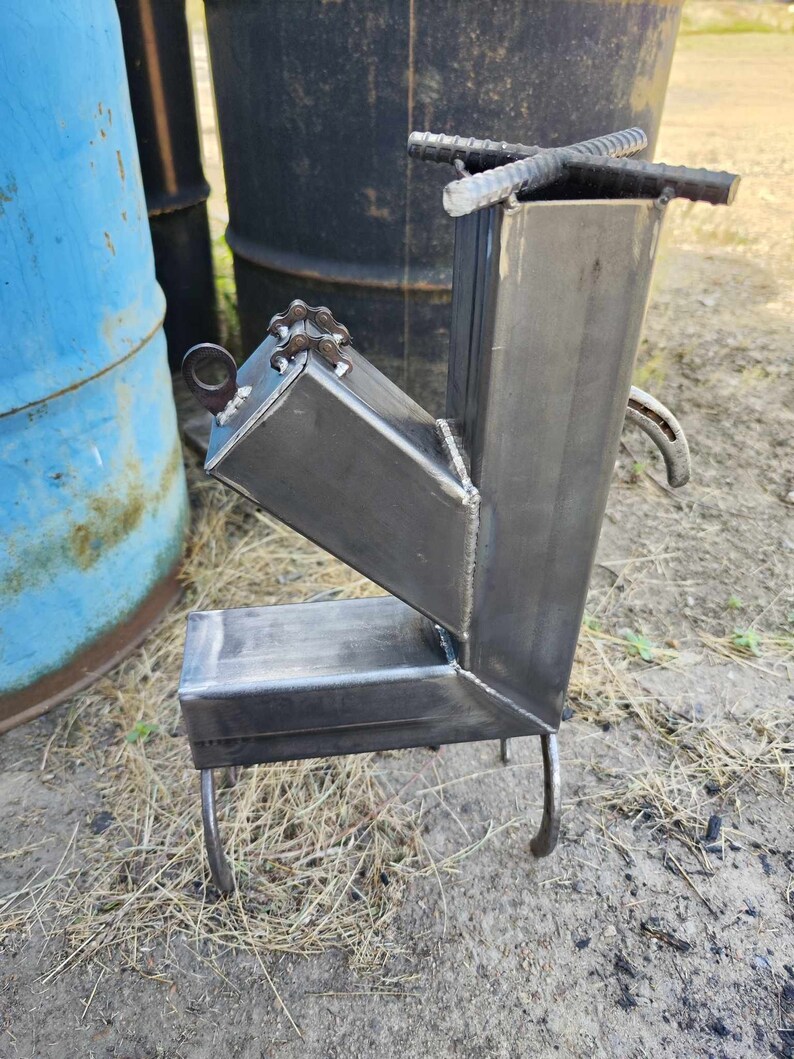 View of Compact Minimalist Rocket Stove/off the Grid Cooking Stove - Etsy