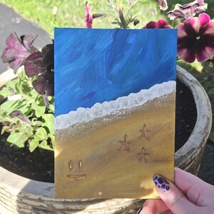 Carless Whispers Beach Acrylic Painting Sand and Starfish