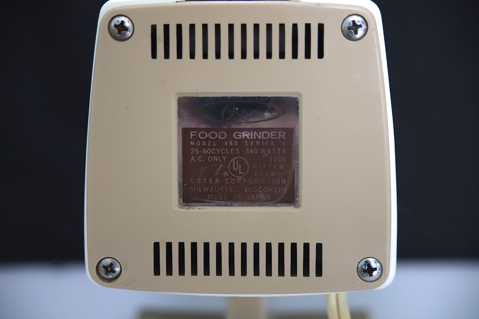 Oster Food Meat Grinder Model 480 Series E, With Extra Grinder Head and