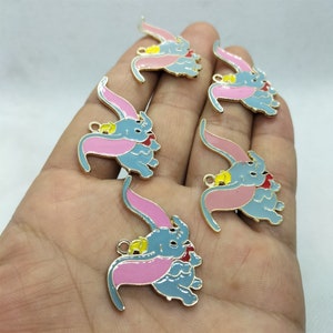 25 * 36mm Cartoon Olifant Charms Goud Emaille Dier Charme Hanger voor Armband DIY Oorbel Ketting Sieraden Making 10 30 Stuks