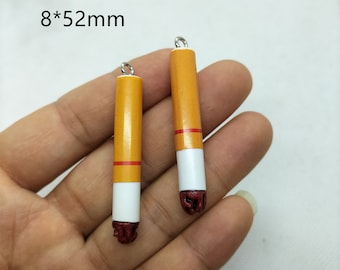 cigarette charm Resin Cigarette Charm Pendant for DIY Earring Necklace Key Chain Jewelry  Making Accessories Material