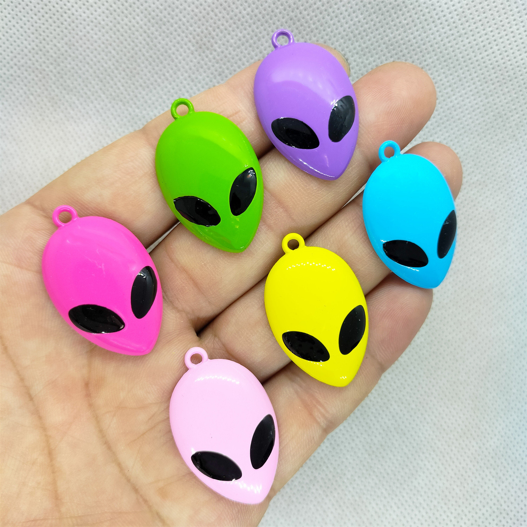 20*33mm Enamel Cartoon Alien Head Charm Green Alien Charms Pendant for ...