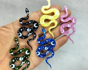 35*69mm Acrylic Snake Charm Cartoon Animal Charms Pendant for DIY Earring Necklace Key Chain Jewelry Making Accessories Material
