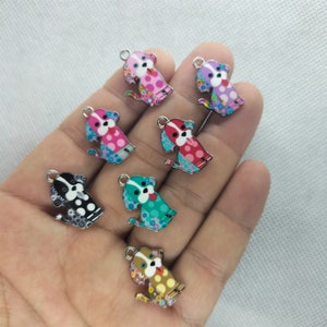 10Pcs/Lot 19x15mm 14 Color RRed Love Heart Charms for Jewelry Making  Pendants Necklaces Cute Earrings DIY Handmade Accessories