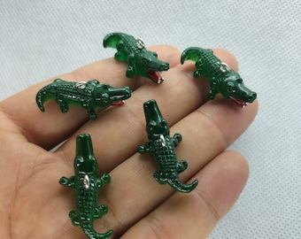 15*30mm Resin Cartoon Crocodile Charm Animal Alligator Charms Pendant for DIY Earring Necklace Key Chain Jewelry Making 10 30 Pcs