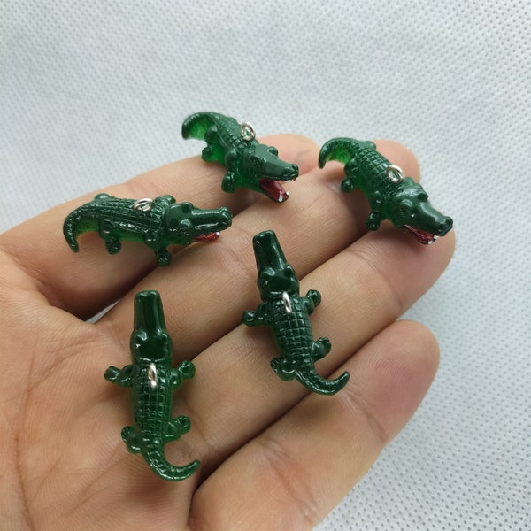 15*30mm Resin Cartoon Crocodile Charm Animal Alligator Charms Pendant for DIY Earring Necklace Key Chain Jewelry Making 10 30 Pcs