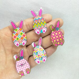5 estilo dos desenhos animados cabeça de coelho charme acrílico ovo de páscoa animal coelho charme pingente para diy brinco jóias fazendo acessórios material 10 30 peças