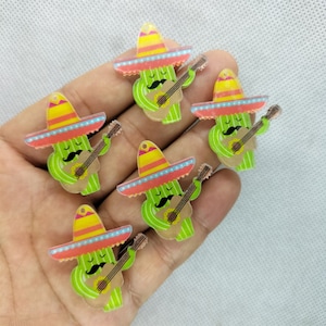 29 * 31mm Acryl Kaktus Charm Garten Topfpflanze Blume Charms Anhänger für DIY Ohrring Halskette Schlüsselanhänger Schmuckherstellung Zubehör Material