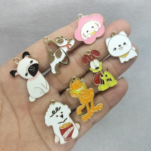 Cartoon Metal Enamel Charm Vergulde Charms Hanger voor Armband DIY Oorbel Ketting Sleutelhanger Accessoires 10 30 stks