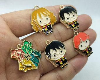 Alloy Gold Enamel Charm Cartoon Charms Pendant for Bracelet DIY Earring Necklace Key Chain Jewelry Making Accessories 10 30Pcs
