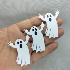 40*52mm Cartoon Ghost Charm Acryl Halloween Animal Charms Hanger voor DIY Oorbel Ketting Sieraden Maken Accessoires 10 30 Stuks