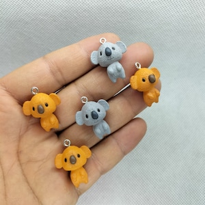 20*24mm Koala Charm resina Animal de dibujos animados oso dijes colgante para DIY pendiente collar llavero joyería accesorios 10 30 Uds