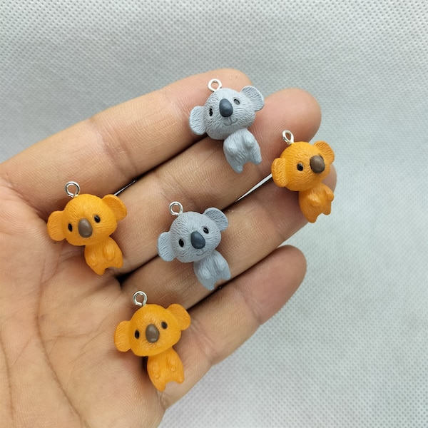 20*24mm Koala Charm Resin Cartoon Animal Bear Charms Pendant for DIY Earring Necklace Key Chain Jewelry Accessories 10 30Pcs