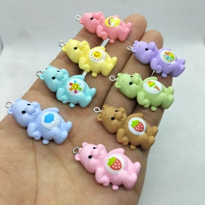18*34mm Resin Cartoon Bear Charm Animal Charms Pendant for DIY Earring Necklace Key Chain Jewelry Making Accessories 10 30 Pcs