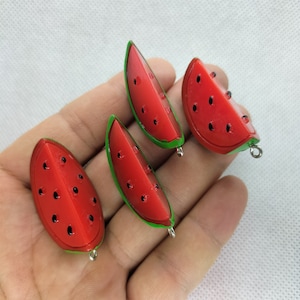 16*38mm Resin Fruit Series Charm 3D Watermelon Charms Pendant for DIY Earring Key Chain Bracelet Jewelry Making Accessories 10 30 Pcs