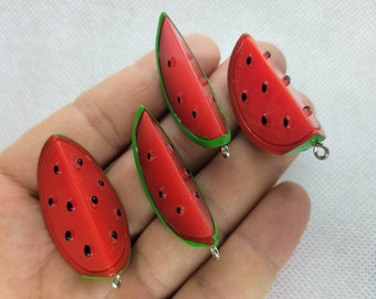 16 * 38mm Résine Fruit Series Charm 3D Watermelon Charms Pendentif pour BRICOLAGE Boucle d’oreille Porte-clés Bracelet Bijoux Fabrication Accessoires 10 30 Pcs