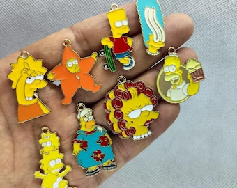 Cartoon Metal Enamel Charm Gold plated Charms Pendant for Bracelet DIY Earring Necklace Key Chain Accessories 10 32 Pcs