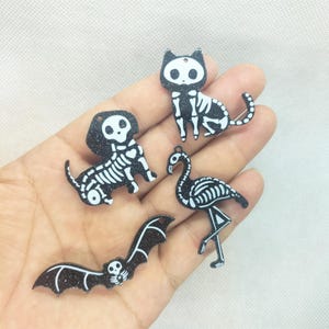 Halloween Cartoon Bat Dog Cat Charm Acrylic Animal Puppy Pet Charms Pendant for DIY Earring Necklace Jewelry Making Accessories 10 30 Pcs