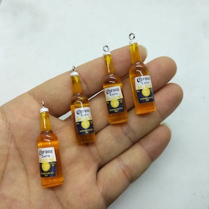 11*43mm Resin Beer Bottle Charm Beverage Drink Bottle Charms Pendant for DIY Earring Key Chain Jewelry Making Accessories Material