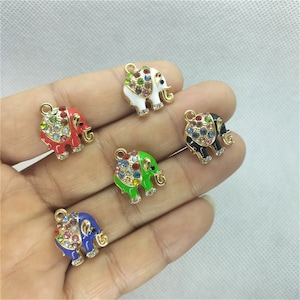 16*18mm Emaille Animal Charm Cartoon Olifant Bedels Hanger voor Armband DIY Oorbel Ketting Sleutelhanger Accessoires 10 30 Pcs