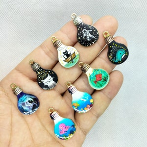 16 * 27 mm Serie de bombillas Charm Esmalte Animal Cartoon Charms Colgante para pulsera DIY Pendiente Collar Llavero Accesorios de joyería 10 30