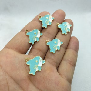 18*25mm Emaille Ozean Serie Charm Cartoon Charm Tier Hai Anhänger für DIY Ohrringe Halskette Schlüsselanhänger Schmuckherstellung Zubehör