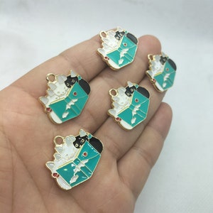 23 * 26mm emaille dierlijke charme cartoon kat bedels hanger voor armband DIY oorbel ketting sleutelhanger sieraden accessoires 10 30 stuks
