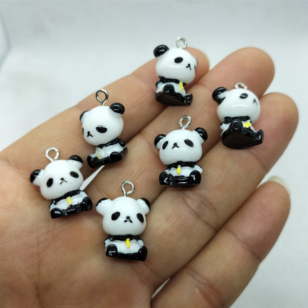 15*20mm Cartton Charm Resin Animal Panda Charm Food Charms Pendant for DIY Earring Necklace Key Chain Jewelry Making Accessories 10 30 Pcs