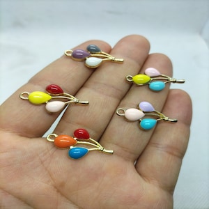 15*25mm Enamel Alloy Balloon Charm Cartoon Rainbow Balloon Charms Pendant for DIY Earring Necklace Key Chain Jewelry Making Accessories