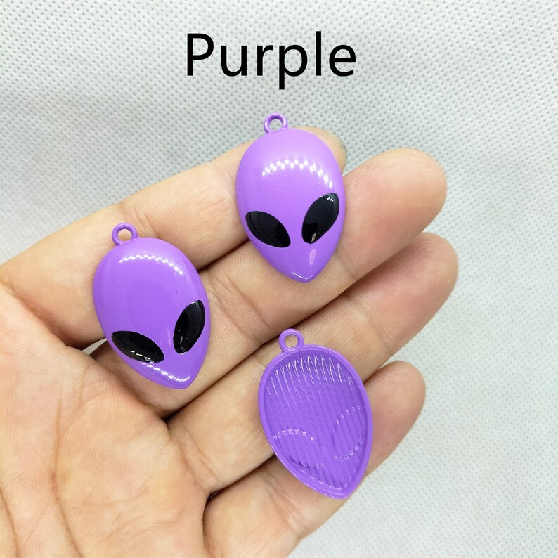20*33mm Enamel Cartoon Alien Head Charm Green Alien Charms Pendant for ...