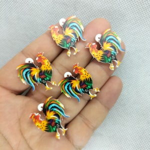 21*25mm Acrylic Cartoon Rooster Charms Animal Charm Pendant for DIY Earring Necklace Key Chain Jewelry Accessories 10 30 Pcs