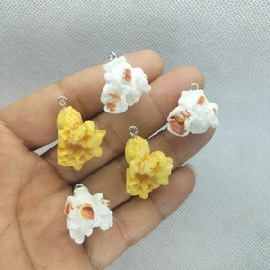 Simulated Popcorn Resin Charm Cartoon Snacks Charms Pendant for DIY Earring Necklace Key Chain Jewelry Making Accessories 10 30 Pcs