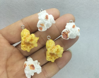 Simulated Popcorn Resin Charm Cartoon Snacks Charms Pendant for DIY Earring Necklace Key Chain Jewelry Making Accessories 10 30 Pcs