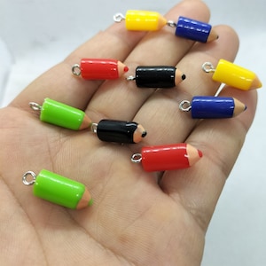 7*16mm Simulation Pencil Resin Charm Charms Pendant for DIY Earring Necklace Key Chain Jewelry Making Accessories Material