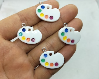 20*24mm Resin Paint Palette Charm Artist Palette Charms Pendant for DIY Earring Necklace Key Chain Jewelry Making Accessories Material