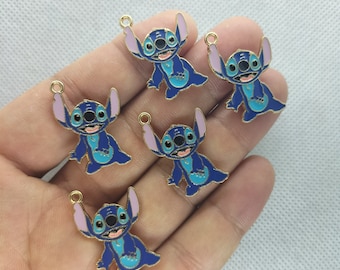 17*20mm Gold Metal Enamel Charm Cartoon Charms Pendant for DIY Earring Necklace Key Chain Jewelry Making Accessories 10 30Pcs