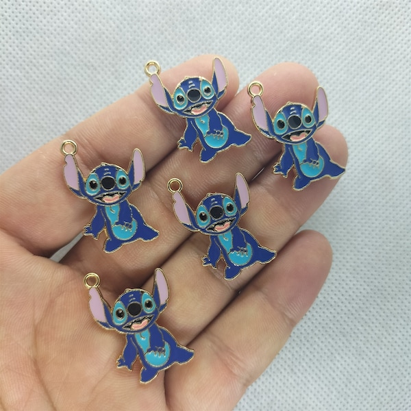17*20mm Gold Metal Enamel Charm Cartoon Charms Pendant for DIY Earring Necklace Key Chain Jewelry Making Accessories 12 30Pcs