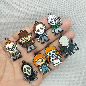 Halloween Serie Emaille Charme Cartoon Ghost Messer Charms Anhänger Armband DIY Ohrring Halskette Schlüsselanhänger Bastelbedarf Zubehör 10 30 Teile