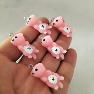 12*23mm Resin Animal Dog Charm Cartoon Puppy Charms Pendant for DIY Earring Necklace Key Chain Jewelry Making Accessories Material