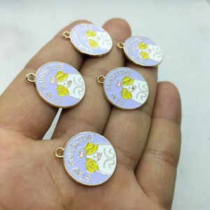 21*23mm Cartoon Dog Enamel Disc Tag Charm Animal Puppy Charms Pendant for Bracelet DIY Earring Necklace Key Chain Accessories 10 30 Pcs