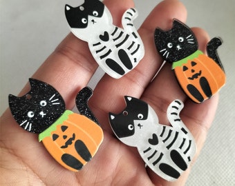 30*39mm Cartoon Cat Charm Acrylic Animal Printed Charms Pendant for DIY Earring Necklace Jewelry Making Accessories Material