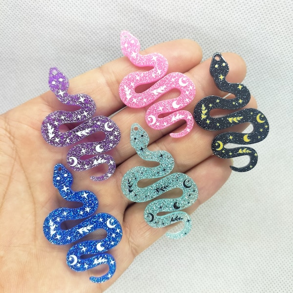 28*49 mm Akrylowe Wąż Urok Cartoon Animal Charms Wisiorek do DIY Kolczyk Naszyjnik Brelok Biżuteria Tworzenie Akcesoriów Materiał